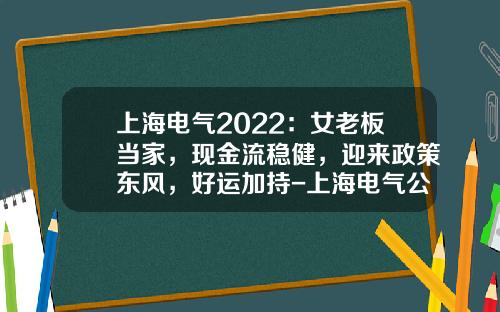 上海电气2022：女老板当家，现金流稳健，迎来政策东风，好运加持-上海电气公司排名
