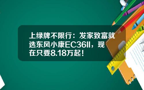 上绿牌不限行：发家致富就选东风小康EC36II，现在只要8.18万起！
