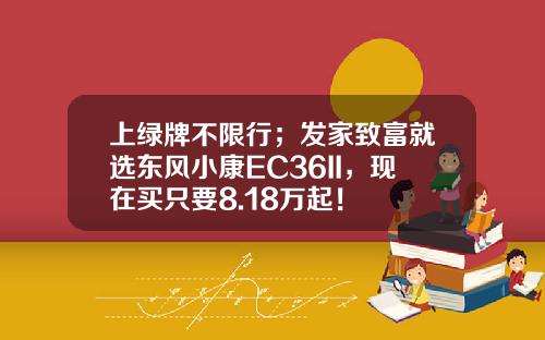上绿牌不限行；发家致富就选东风小康EC36II，现在买只要8.18万起！
