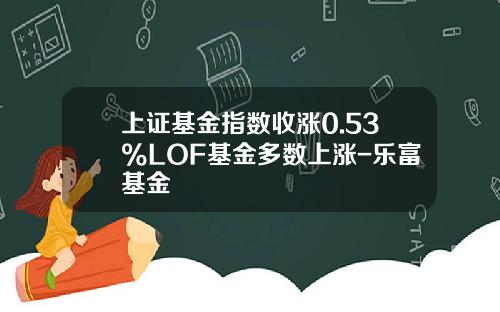 上证基金指数收涨0.53%LOF基金多数上涨-乐富基金