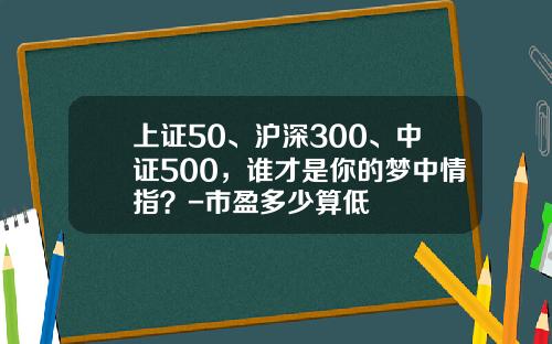 上证50、沪深300、中证500，谁才是你的梦中情指？-市盈多少算低