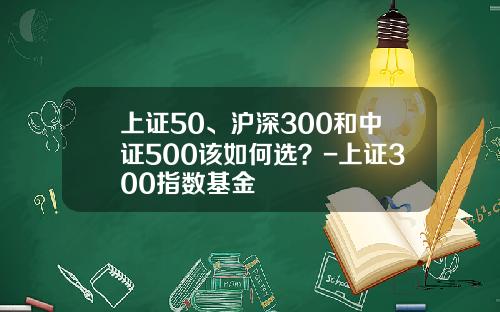 上证50、沪深300和中证500该如何选？-上证300指数基金