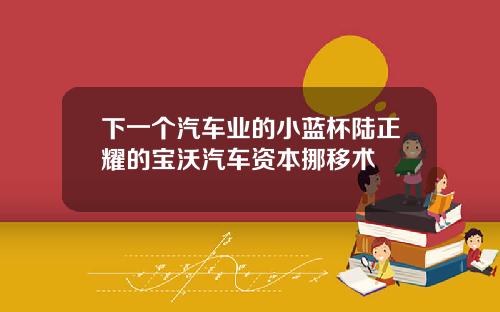 下一个汽车业的小蓝杯陆正耀的宝沃汽车资本挪移术