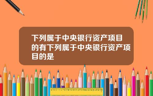 下列属于中央银行资产项目的有下列属于中央银行资产项目的是