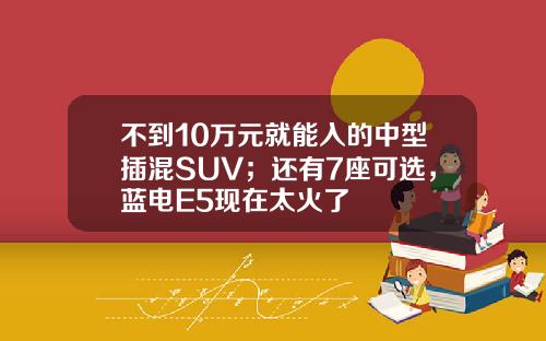 不到10万元就能入的中型插混SUV；还有7座可选，蓝电E5现在太火了