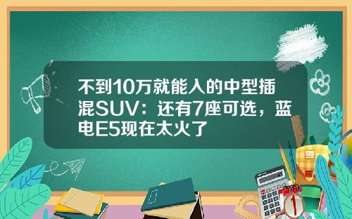 不到10万就能入的中型插混SUV：还有7座可选，蓝电E5现在太火了