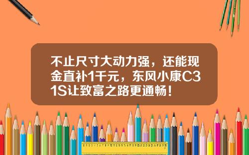 不止尺寸大动力强，还能现金直补1千元，东风小康C31S让致富之路更通畅！