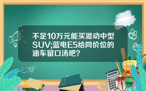 不足10万元能买混动中型SUV;蓝电E5给同价位的油车留口汤吧？