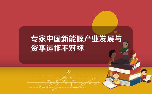 专家中国新能源产业发展与资本运作不对称