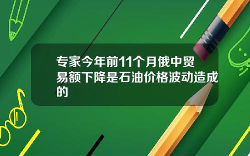 专家今年前11个月俄中贸易额下降是石油价格波动造成的
