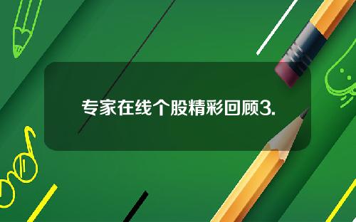 专家在线个股精彩回顾3.