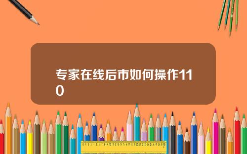 专家在线后市如何操作110