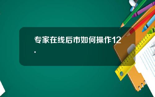 专家在线后市如何操作12. 专家在线后市如何操作12.