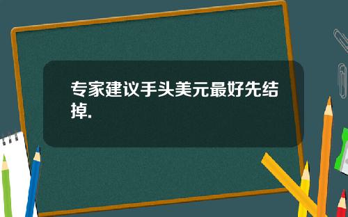 专家建议手头美元最好先结掉. 专家建议手头美元最好先结掉.