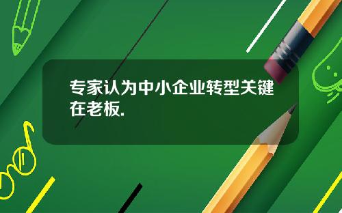 专家认为中小企业转型关键在老板.