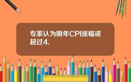 专家认为明年CPI涨幅或超过4.