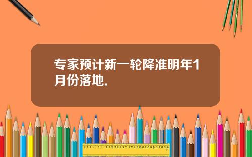 专家预计新一轮降准明年1月份落地.