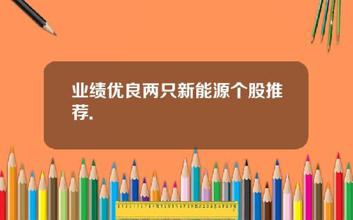 业绩优良两只新能源个股推荐.