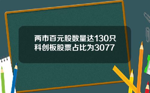 两市百元股数量达130只科创板股票占比为3077