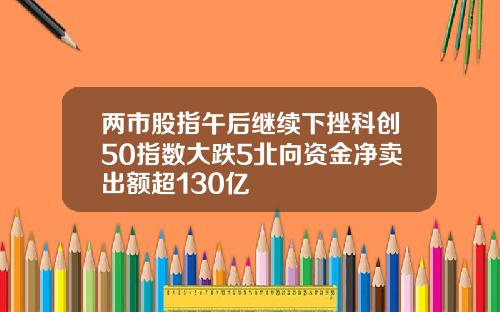 两市股指午后继续下挫科创50指数大跌5北向资金净卖出额超130亿