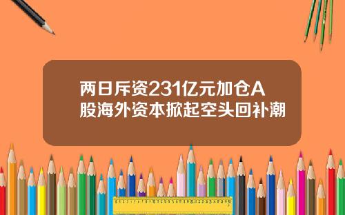 两日斥资231亿元加仓A股海外资本掀起空头回补潮