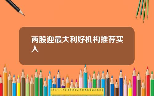 两股迎最大利好机构推荐买入
