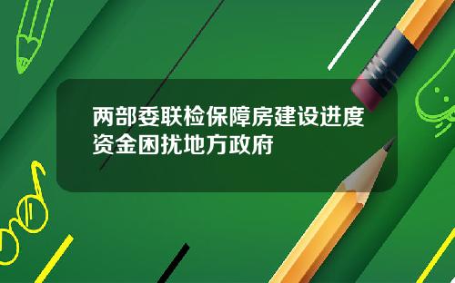 两部委联检保障房建设进度资金困扰地方政府