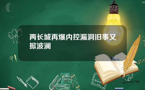 两长城再爆内控漏洞旧事又掀波澜