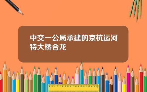 中交一公局承建的京杭运河特大桥合龙