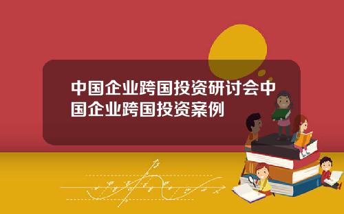 中国企业跨国投资研讨会中国企业跨国投资案例