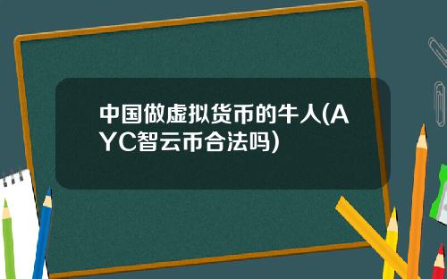 中国做虚拟货币的牛人(AYC智云币合法吗)