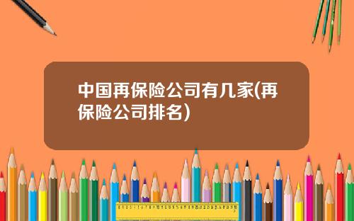 中国再保险公司有几家(再保险公司排名)