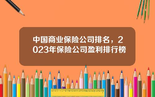 中国商业保险公司排名，2023年保险公司盈利排行榜