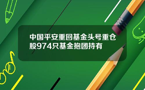 中国平安重回基金头号重仓股974只基金抱团持有