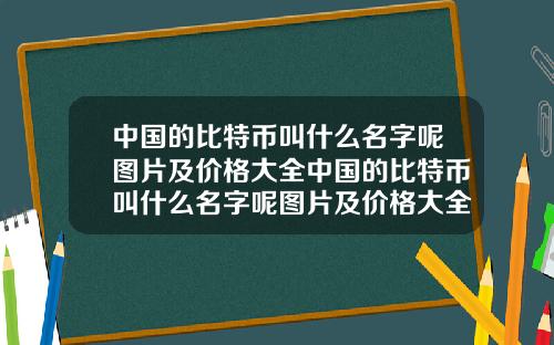 中国的比特币叫什么名字呢图片及价格大全中国的比特币叫什么名字呢图片及价格大全集