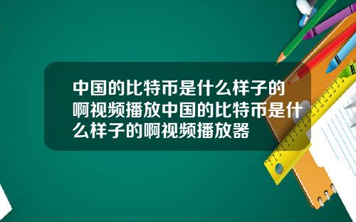 中国的比特币是什么样子的啊视频播放中国的比特币是什么样子的啊视频播放器