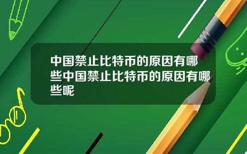 中国禁止比特币的原因有哪些中国禁止比特币的原因有哪些呢