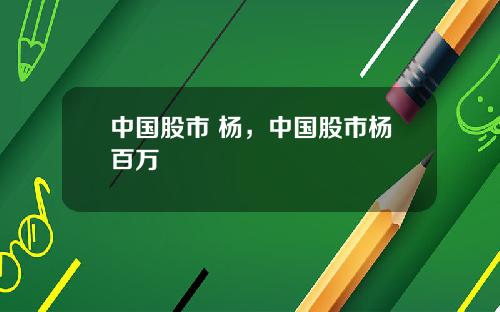中国股市 杨，中国股市杨百万