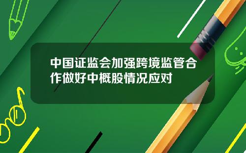 中国证监会加强跨境监管合作做好中概股情况应对