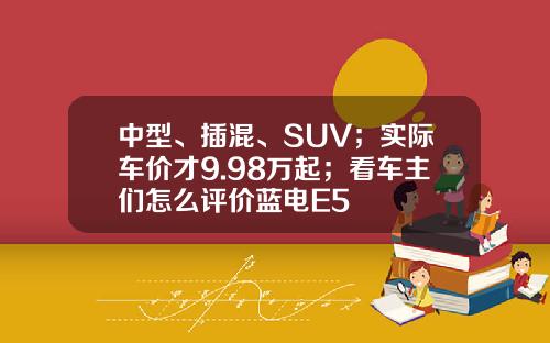 中型、插混、SUV；实际车价才9.98万起；看车主们怎么评价蓝电E5