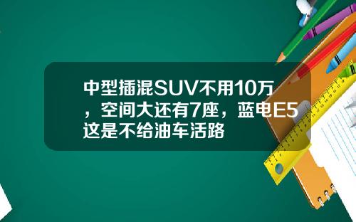 中型插混SUV不用10万，空间大还有7座，蓝电E5这是不给油车活路