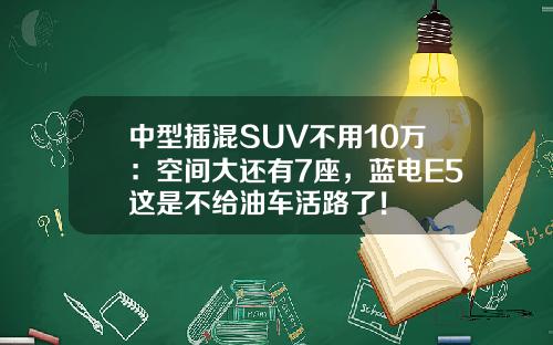中型插混SUV不用10万：空间大还有7座，蓝电E5这是不给油车活路了！