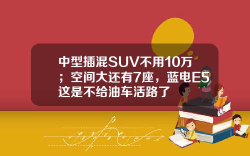 中型插混SUV不用10万；空间大还有7座，蓝电E5这是不给油车活路了