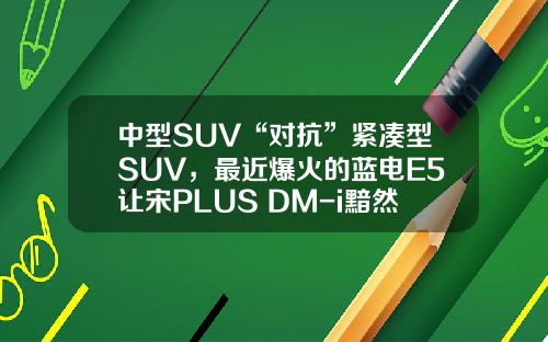 中型SUV“对抗”紧凑型SUV，最近爆火的蓝电E5让宋PLUS DM-i黯然失色？