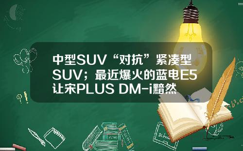 中型SUV“对抗”紧凑型SUV；最近爆火的蓝电E5让宋PLUS DM-i黯然失色