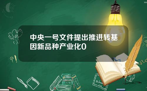 中央一号文件提出推进转基因新品种产业化0