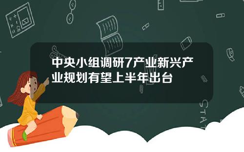 中央小组调研7产业新兴产业规划有望上半年出台