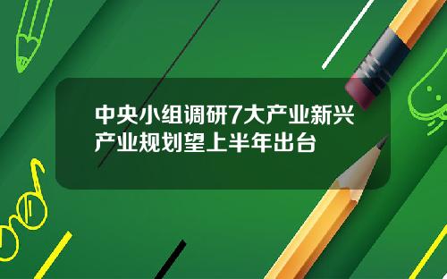 中央小组调研7大产业新兴产业规划望上半年出台
