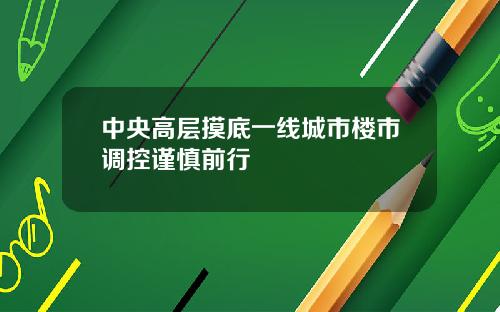 中央高层摸底一线城市楼市调控谨慎前行