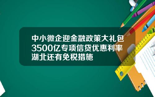 中小微企迎金融政策大礼包3500亿专项信贷优惠利率湖北还有免税措施